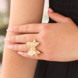Vintage Gold Diamond Bow Ring - Be On Park