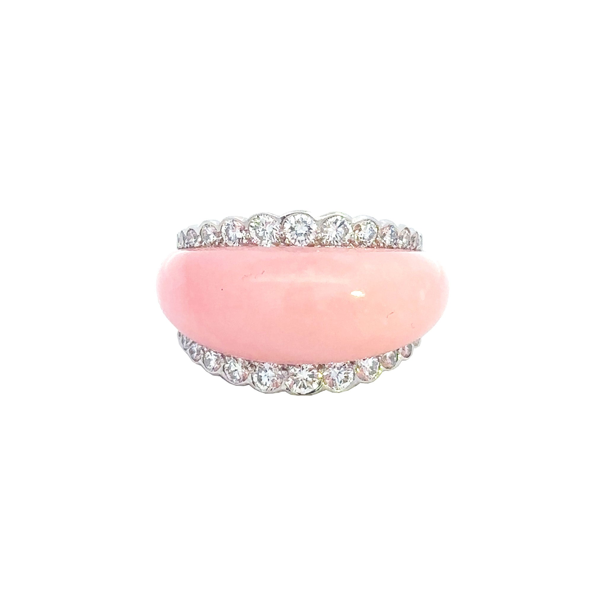 Oscar Heyman Platinum, Peruvian Pink Opal, and Diamond Ring - Be On Park