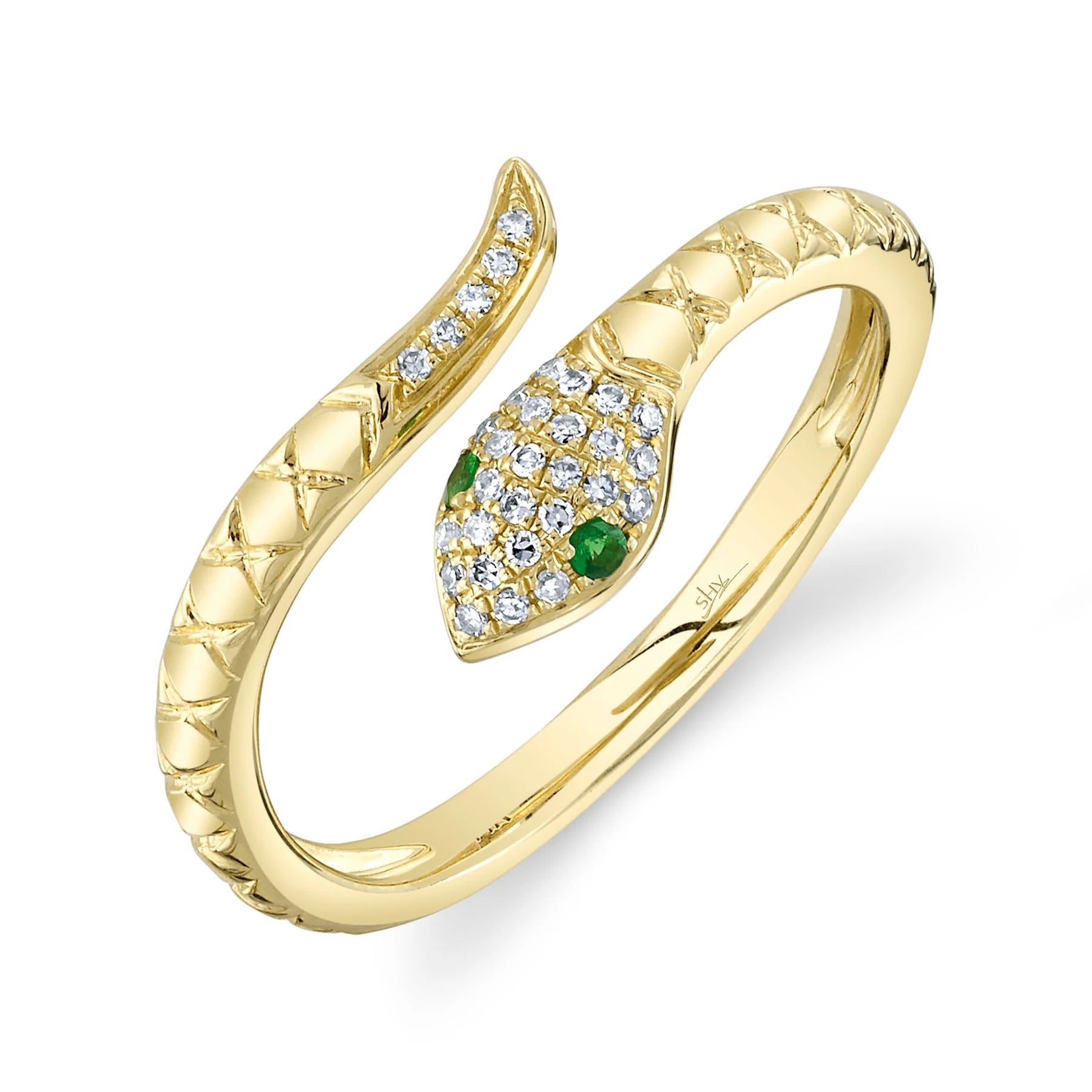 Shy Creature Green Garnet Snake Ring - Be On Park