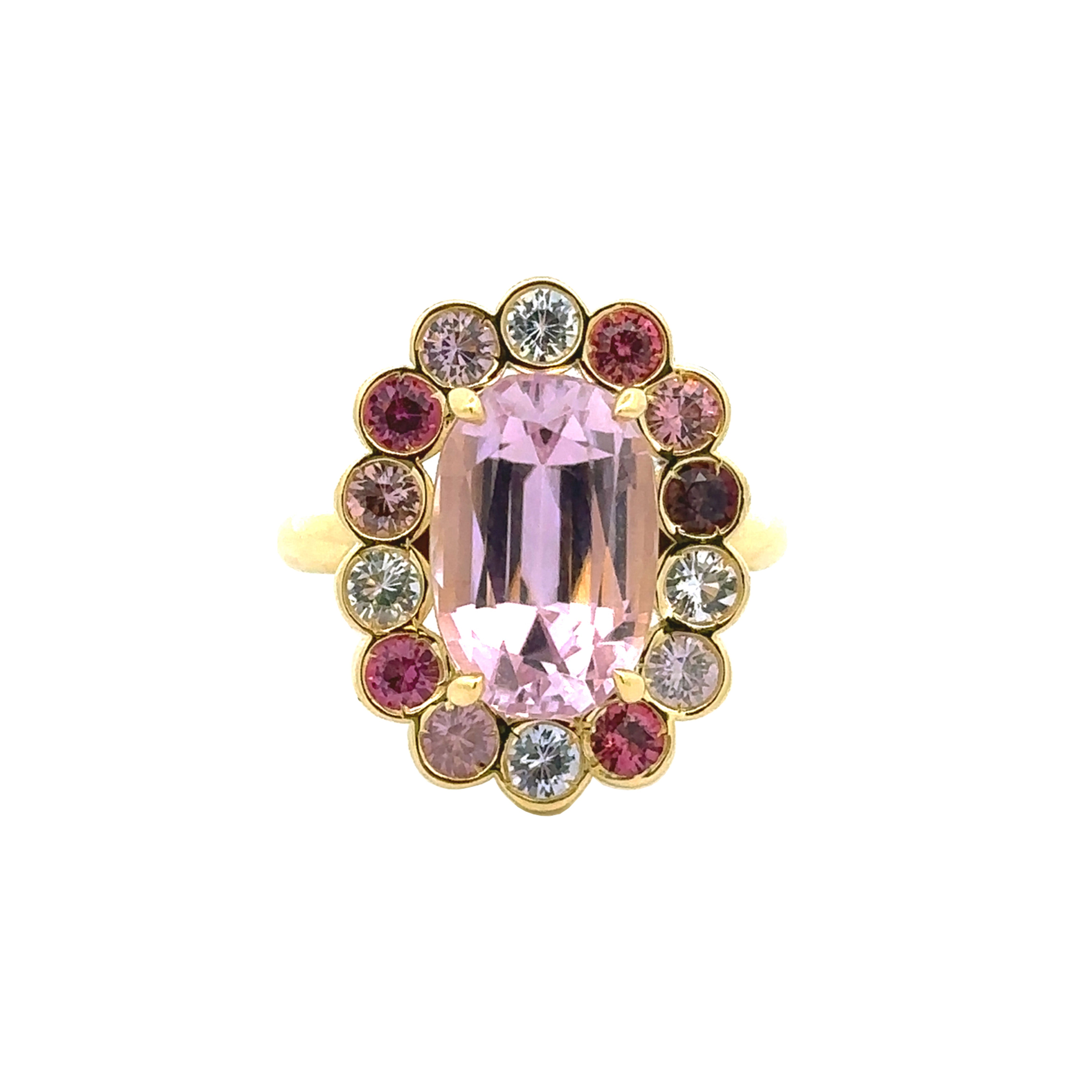 Lauren K Oval Kunzite & Multicolor Sapphire Blossom Ring - Be On Park