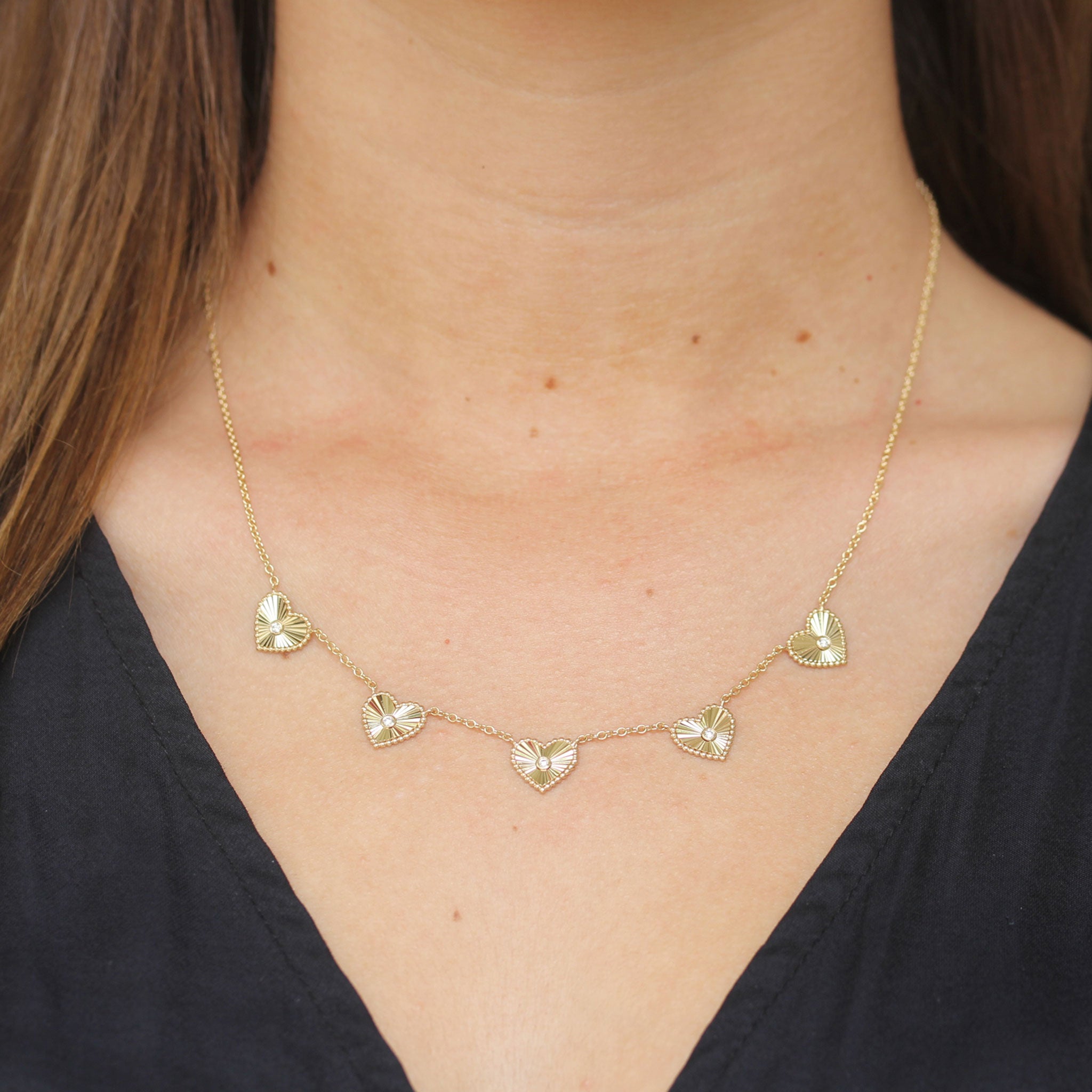Shy Creation Diamond Bezel Heart Necklace - Be On Park