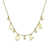 Shy Creation Diamond Bezel "Love" Necklace - Be On Park