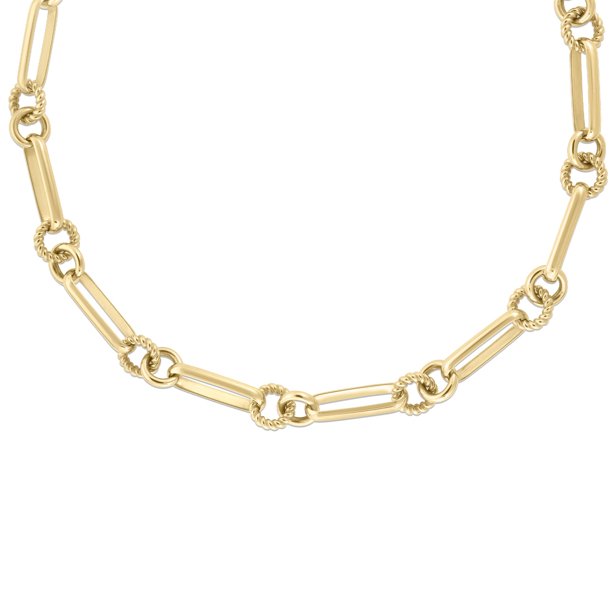 Roberto Coin Oval and Polished/Fluted Round Link Chain - Be On Park
