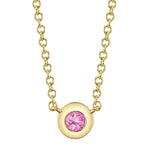 Shy Creation Pink Sapphire Bezel Necklace - Be On Park
