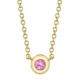 Shy Creation Pink Sapphire Bezel Necklace - Be On Park