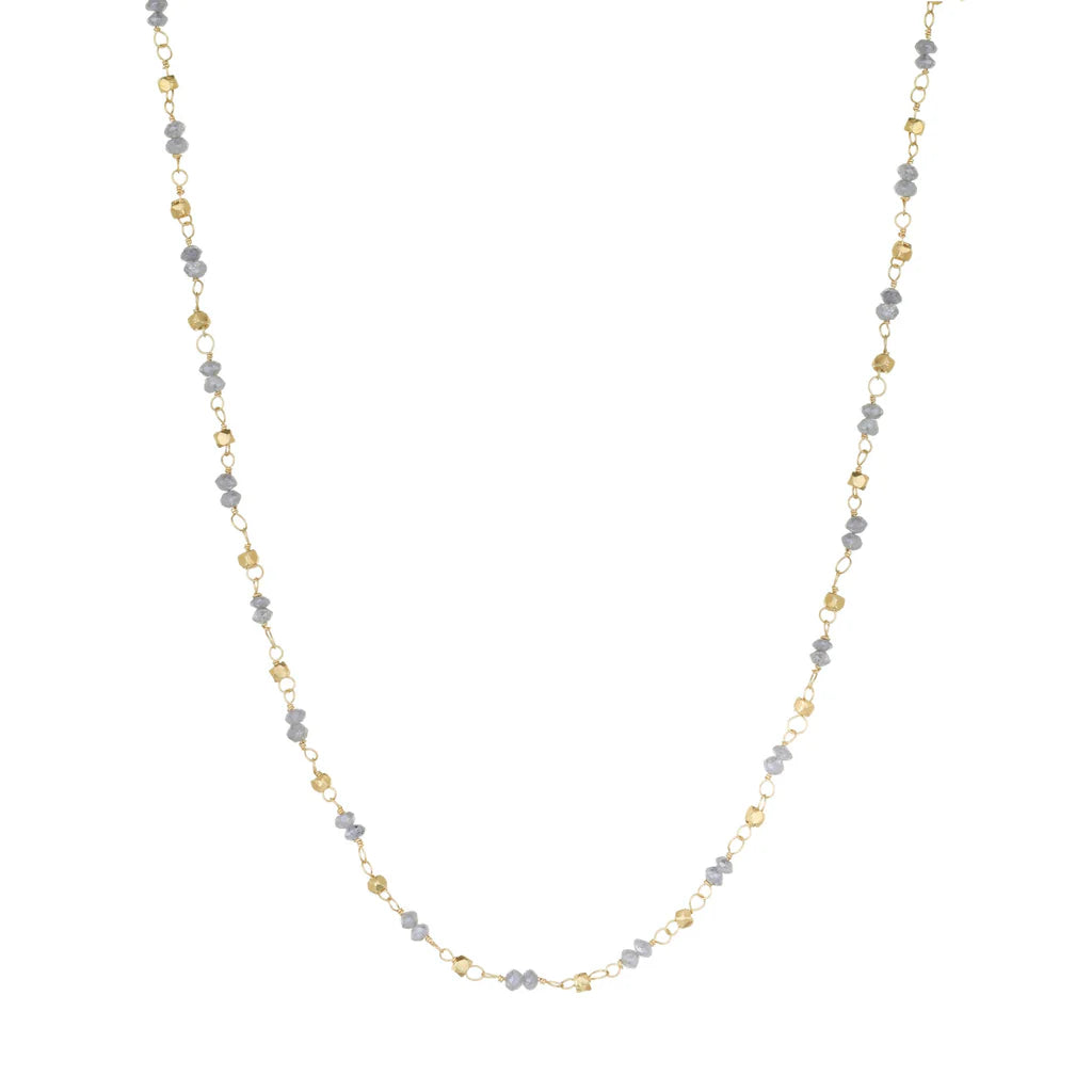 Sethi Leila Gray Diamond Chain with Gold Cubes - Be On Park