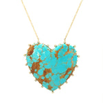 Suzy Landa Turquoise Heart Necklace with Diamond Bead Frame - Be On Park