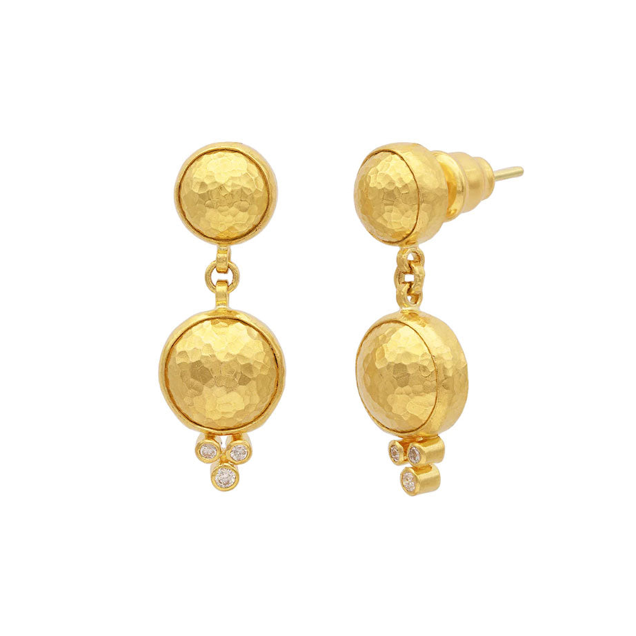 Gurhan 24K Gold Double Drop Earrings with Diamond - Be On Park