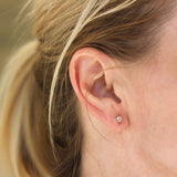 Shy Creation Pink Sapphire Bezel Earrings - Be On Park