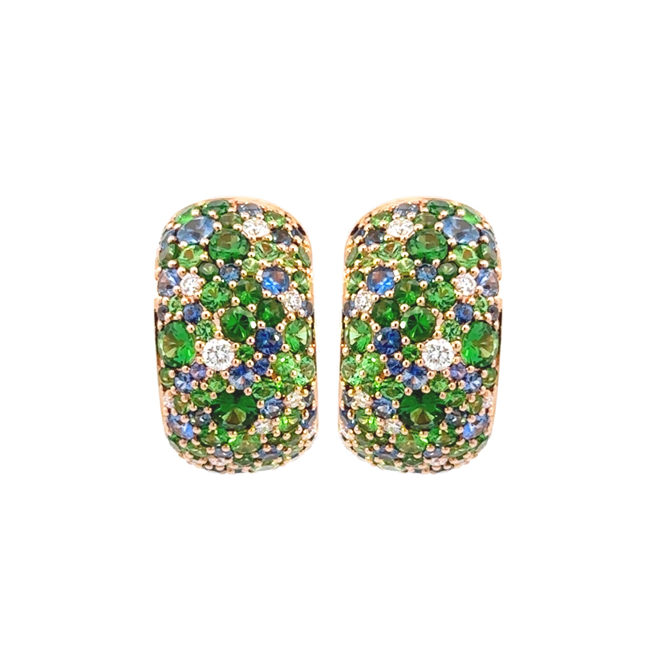 Christophe Danhier Blue Sapphire, Tsavorite, and Diamond Earrings - Be On Park