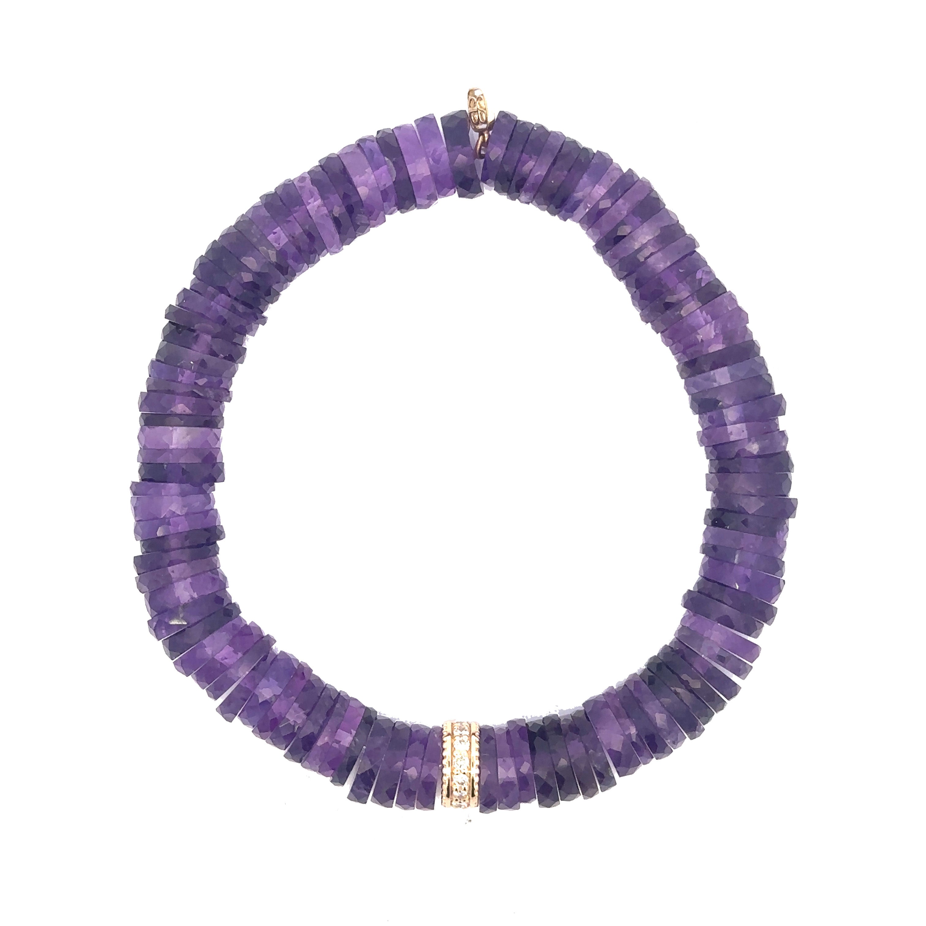 Sydney Evan Beaded Bracelet with Scallop Edge Pave Diamond Rondelle - Be On Park