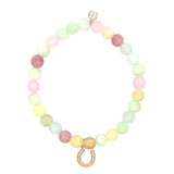 Sydney Evan Beaded Bracelet with Diamond Horseshoe Charm - Be On Park