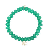 Sydney Evan Beaded Bracelet with Diamond Clover Charm - Be On Park