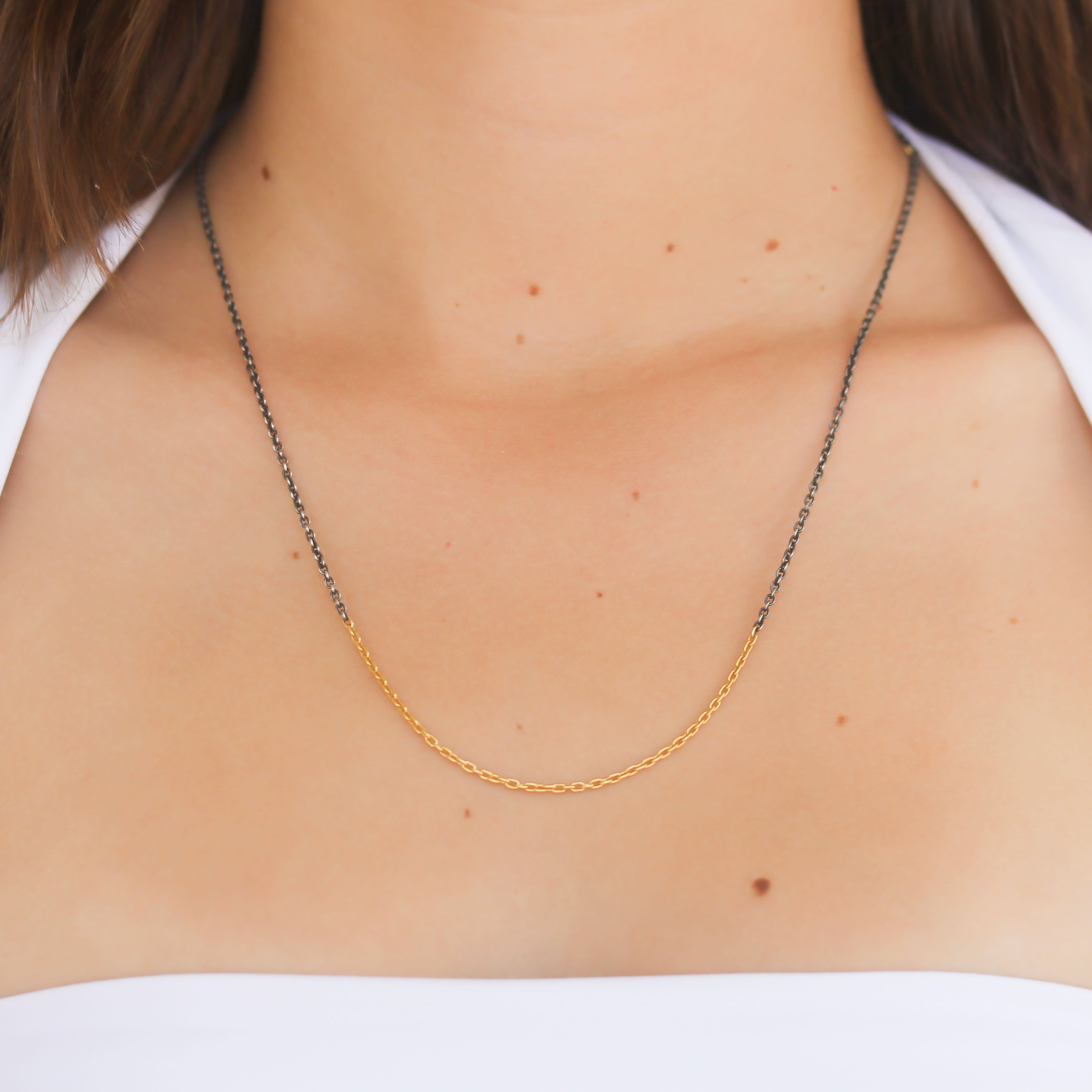 Lika Behar Gold and Oxidized Silver Mixed Rolo Chain - Be On Park