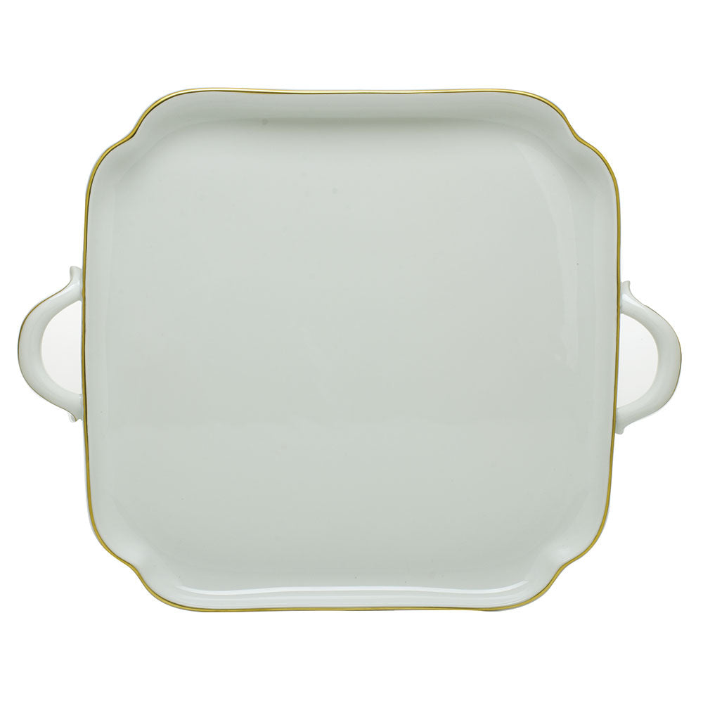 Herend Golden Edge Gold Square Tray With Handles - Be On Park