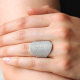 White Diamond Pave Shield Ring - Be On Park