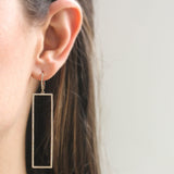 Dilamani diamond rectangular drop earrings - Be On Park
