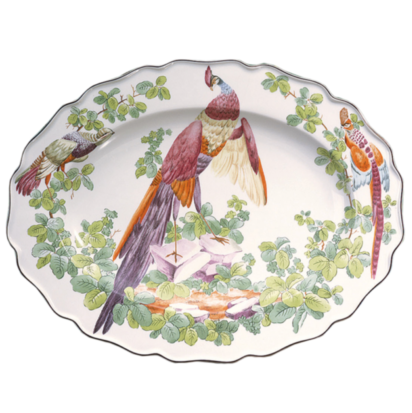 Mottahedeh Chelsea Bird Oval Platter, Large - Be On Park