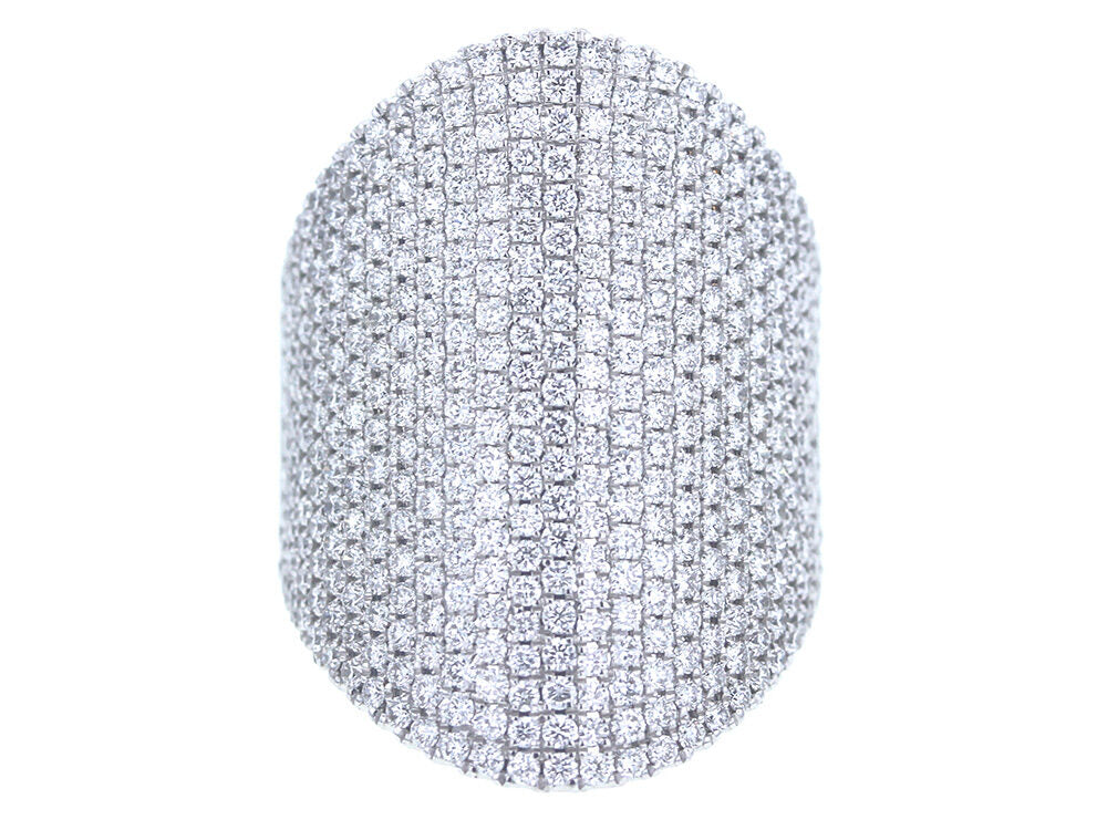 White Diamond Pave Shield Ring - Be On Park