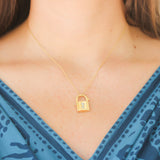 Vintage Lock Locket Charm with diamond - Be On Park