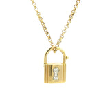 Vintage Lock Locket Charm with diamond - Be On Park