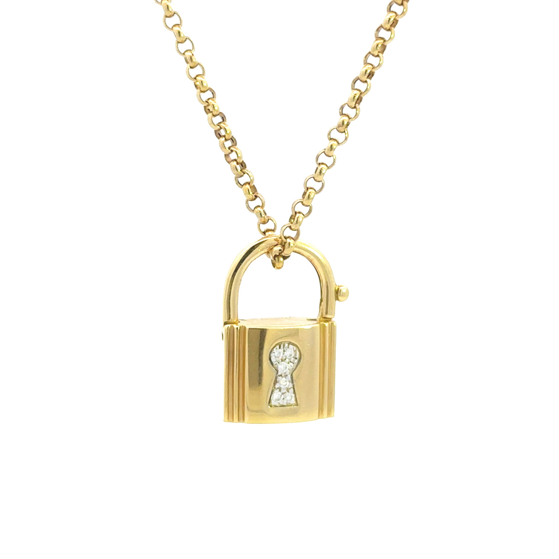 Vintage Lock Locket Charm with diamond - Be On Park