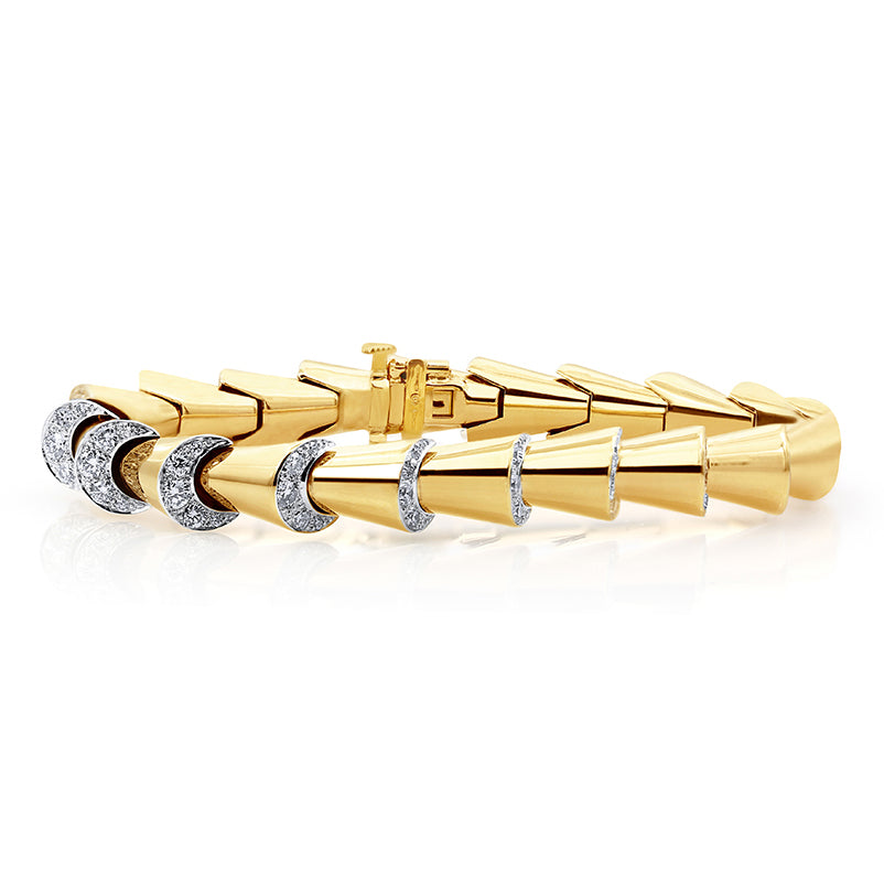 Oscar Heyman Cornucopia gold, platinum, and diamond bracelet - Be On Park