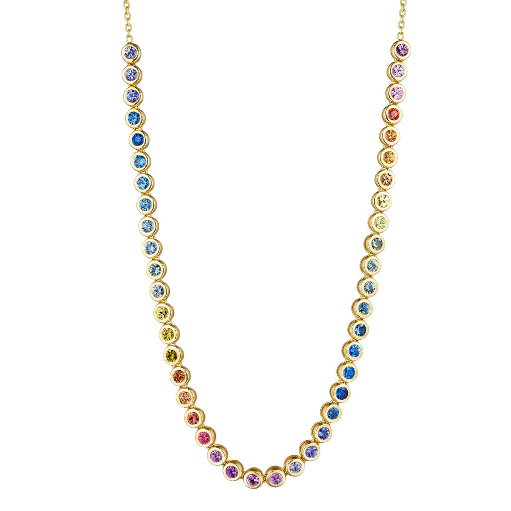 Penny Preville Rainbow Sapphire Tennis necklace - Be On Park