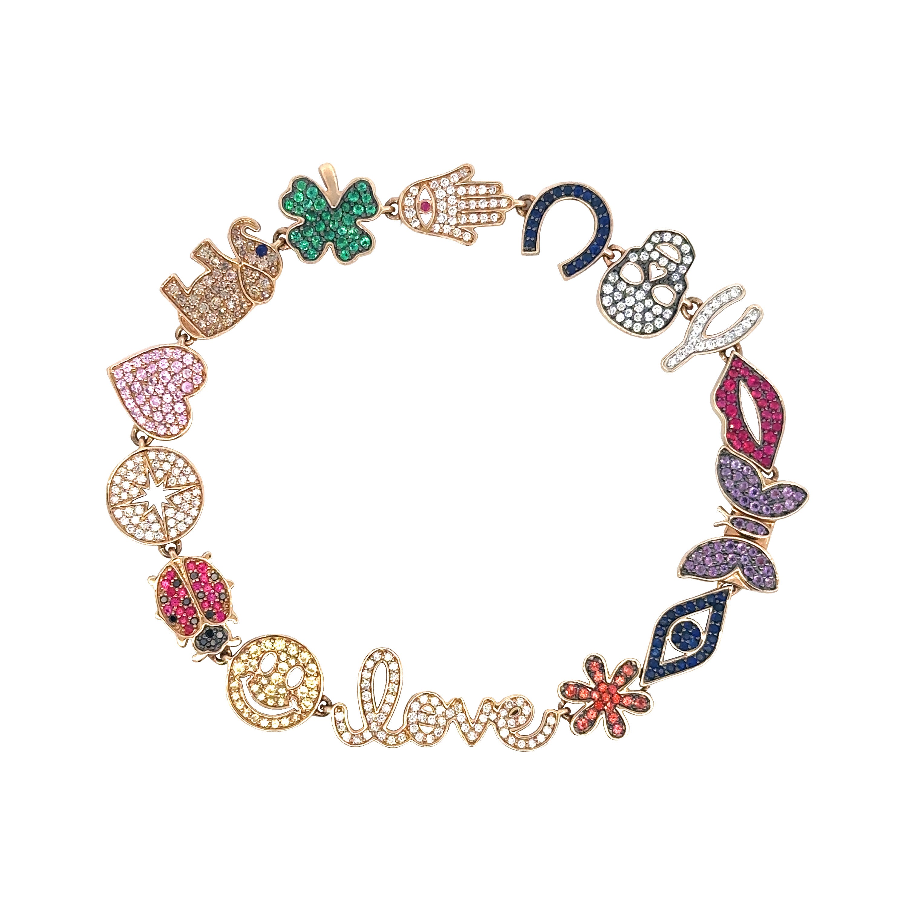 Sydney Evan rainbow gemstone icons tennis bracelet - Be On Park