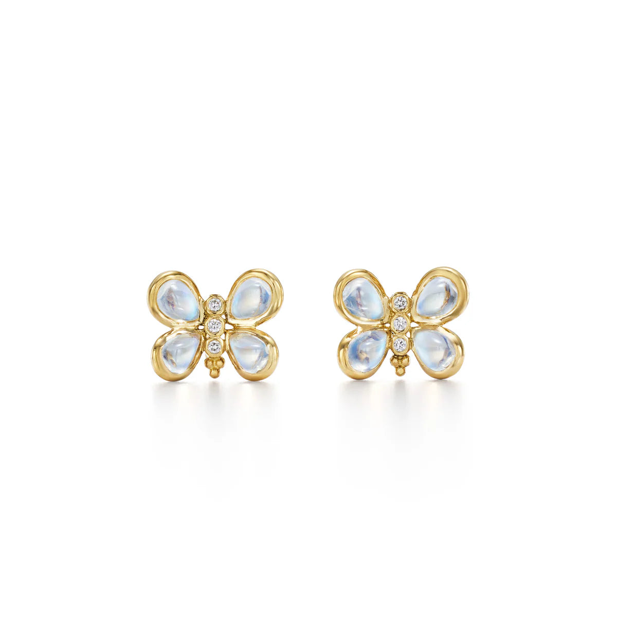 Temple St. Clair Piccola Luna Butterfly Post Earrings with Blue Moonstone and Diamond - Be On Park