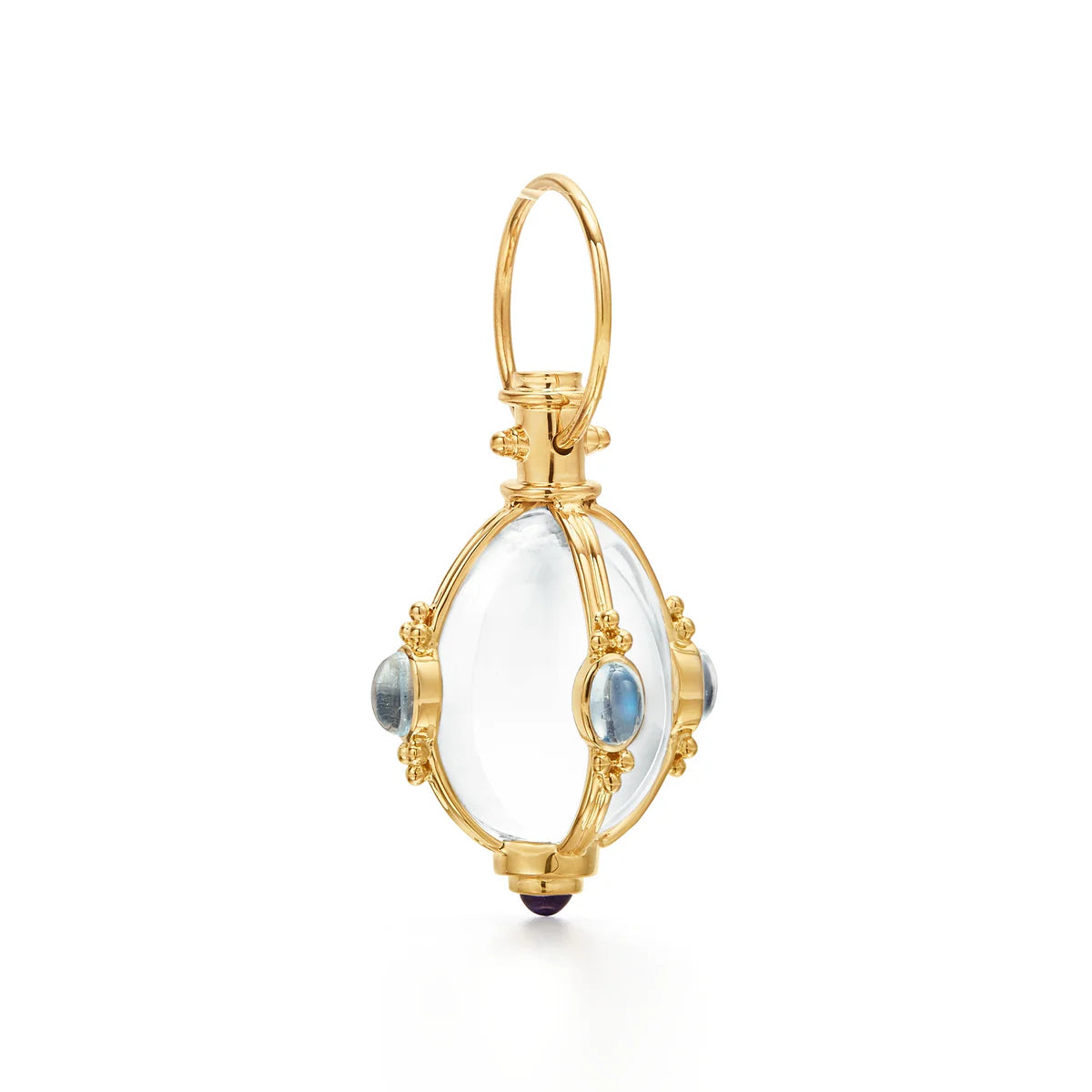 Temple St. Clair Medium Blue Moon Amulet with Natural Rock Crystal, Blue Moonstone, and Tanzanite - Be On Park