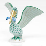 Herend Green-Blue Pelican With Fish - Be On Park