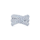 Kwiat Moonlight 3-Row Pave Diamond Crossover Ring