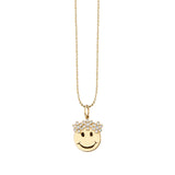 Sydney Evan Flower Power Happy Face Charm Necklace - Be On Park