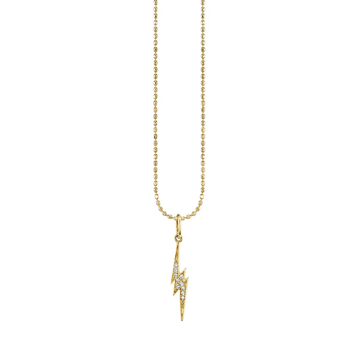 Sydney Evan Small Lightning Bolt Charm Necklace with Diamond - Be On Park