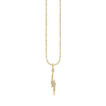 Sydney Evan Small Lightning Bolt Charm Necklace with Diamond - Be On Park
