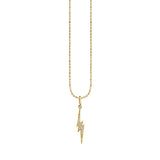 Sydney Evan Small Lightning Bolt Charm Necklace with Diamond - Be On Park