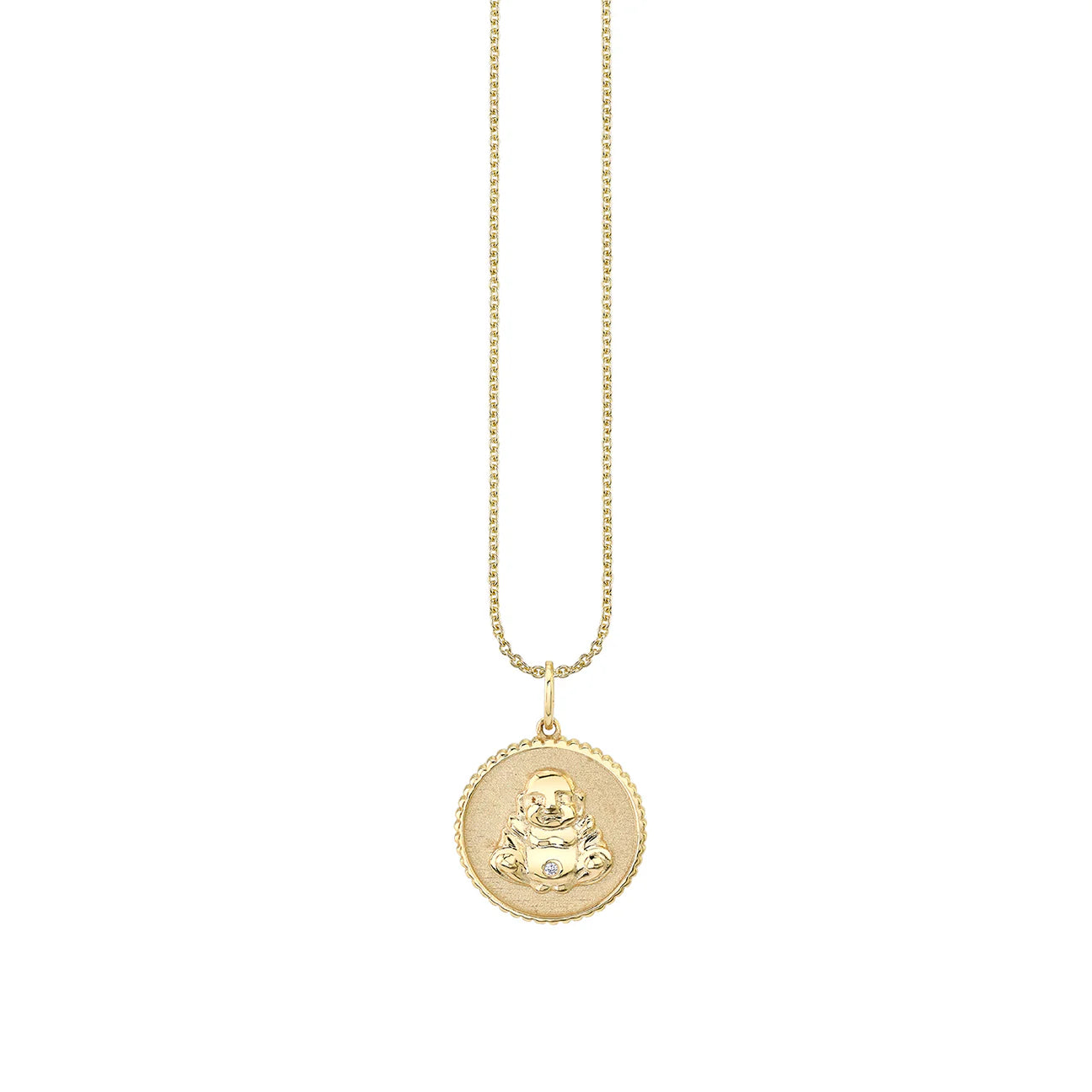 Sydney Evan Small Sitting Buddha Coin Charm Necklace - Be On Park