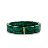 Sydney Evan Malachite Rectangle Bead Bracelet with Emerald - Be On Park