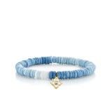 Sydney Evan Blue Opal Heishi Bracelet with Mini Enamel Charm - Be On Park