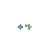 Roberto Coin Venetian Princess Fila Diamond and Turquoise Enamel Earrings