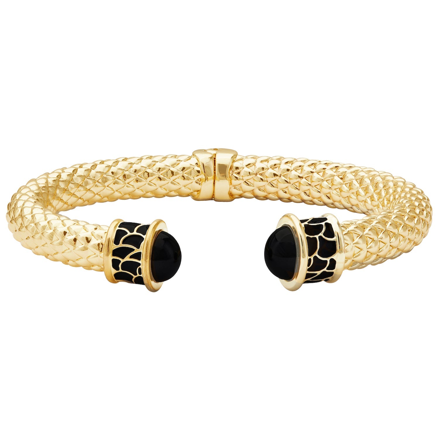Halcyon Days Minoan Torque Black & Gold Bangle - Be On Park