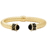 Halcyon Days Minoan Torque Black & Gold Bangle - Be On Park