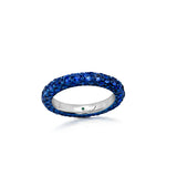 Graziela 3-Sided Blue Sapphire Blue Rhodium Band