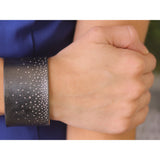 Todd Reed sterling silver white brilliant cut diamond and raw diamond cuff bracelet - Be On Park