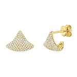 Shy Creation Yellow Gold Pave Diamond Kite Studs - Be On Park