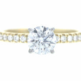 yellow gold 0.90 carat diamond solitaire engagement ring - Be On Park