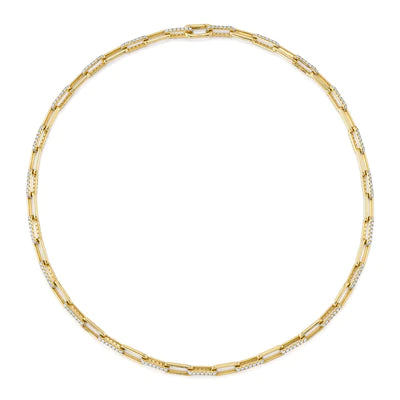 Shy Creation 5.68carat diamond paperclip link necklace - Be On Park