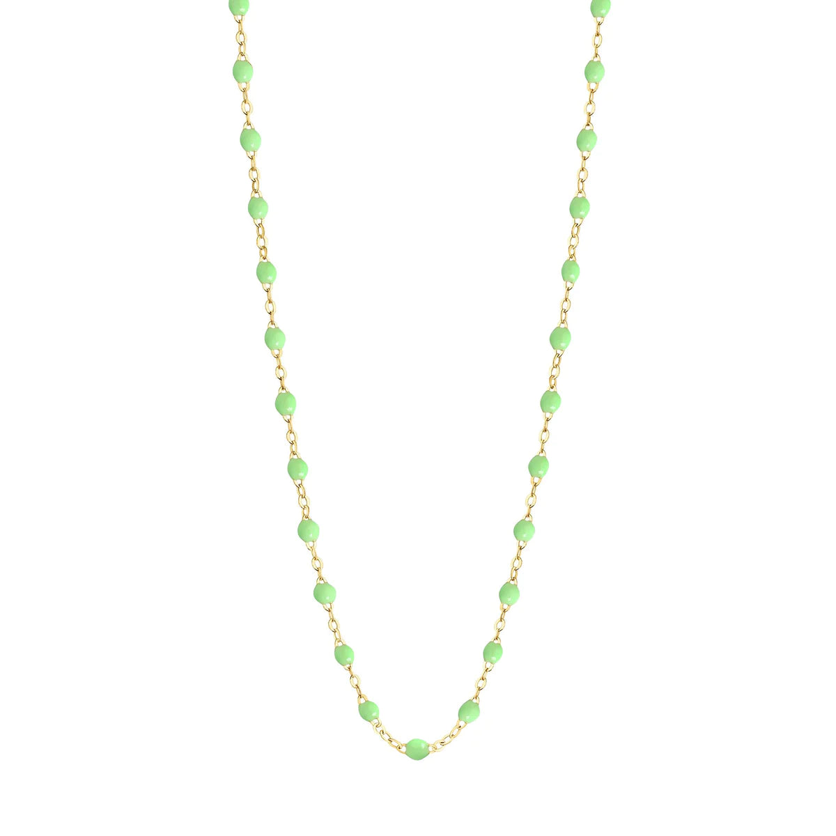 Classic Gigi Clozeau Necklace in Yellow Gold, 16.5", White - Be On Park