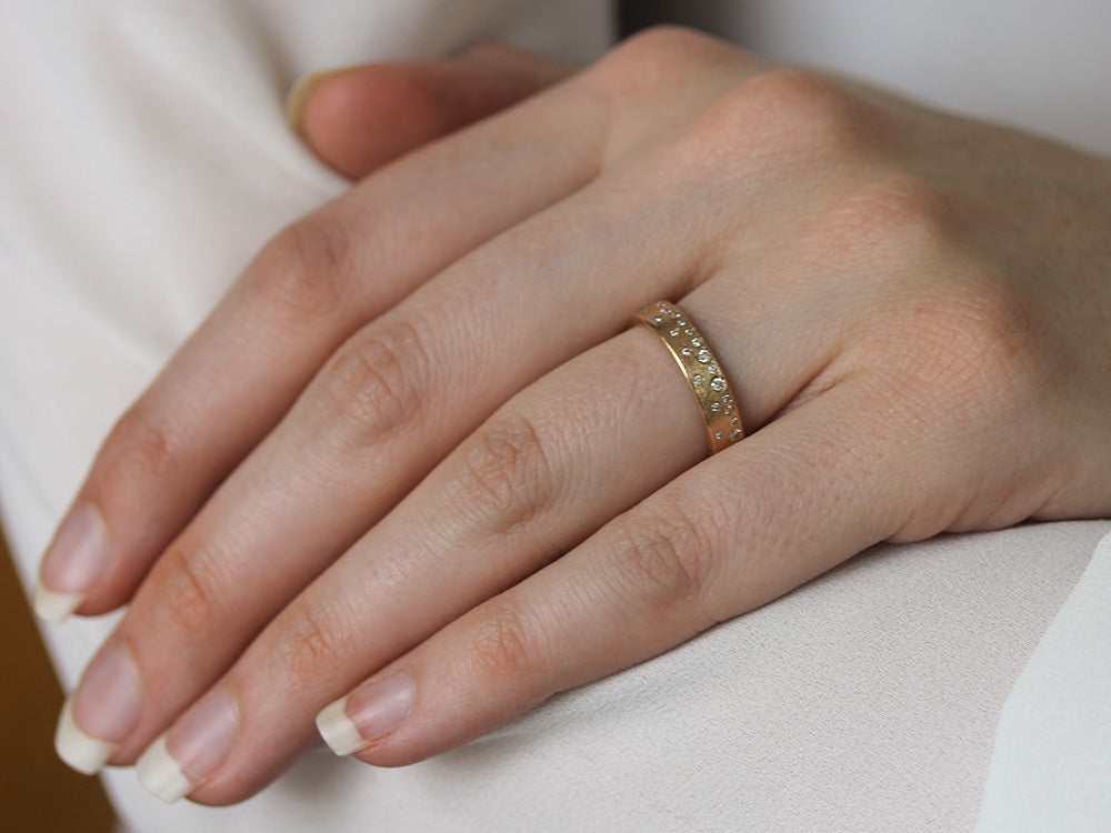 Todd Reed rose gold and white brilliant cut diamond band - Be On Park